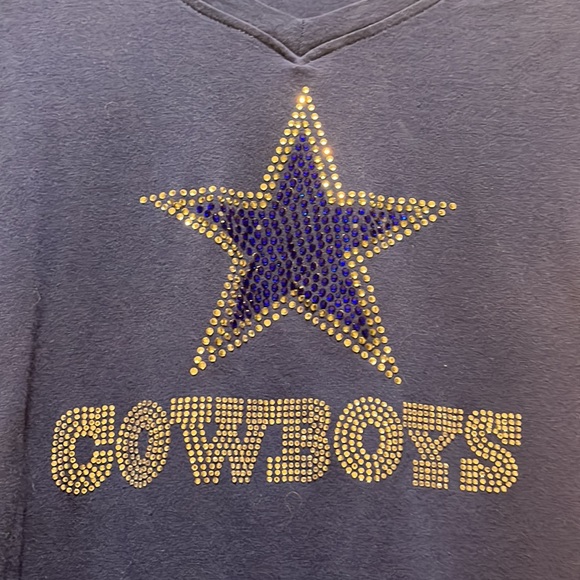 Dallas Cowboys FIRM PRICE Custom bling shirt size small fits small and XS - Picture 3 of 6